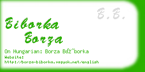 biborka borza business card